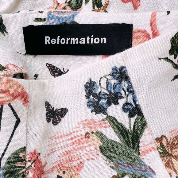 Reformation 100% linen pants safari animal print size 6 - Picture 11 of 12